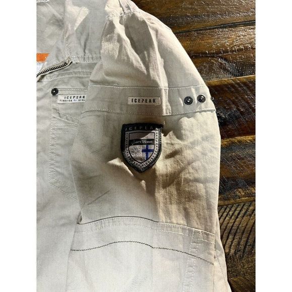 ICEPEAK Khaki Denim  Finish Trademarks Size 14 US Unisex Spring Jacket - Picture 7 of 13